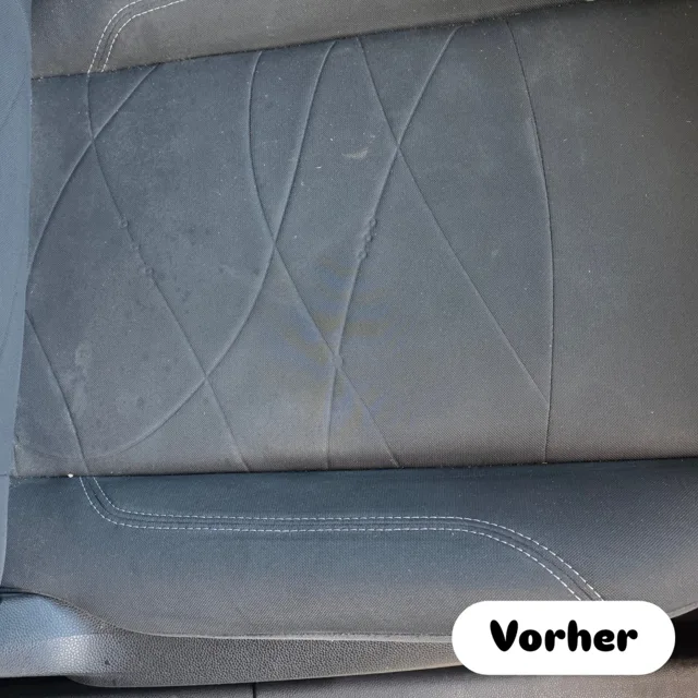 Sitzfläche – Vorher, Detailaufnahme der Fahrzeugaufbereitung